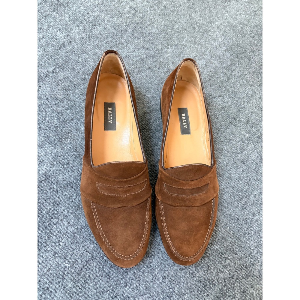 Bally Chestnut Suede Penny Loafers - Picture 6 of 10
